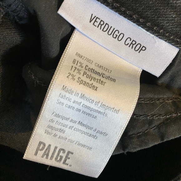 PAIGE - Black Verdugo Ankle Skinny Jeans Size 25 Black Shadow - Picture 10 of 10